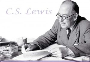 C.S. Lewis at his desk