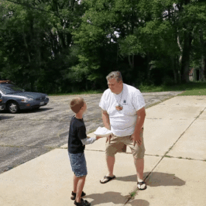 Jeremiah Griffin hit in face with pie at VBS with Halsted Road Baptist Church and Living Stones Fellowship